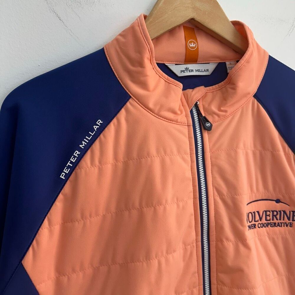 Peter Millar Men’s Hyperlight Merge Coral Quilted Full Zip Jacket Wolverine Powe - Picture 8 of 16